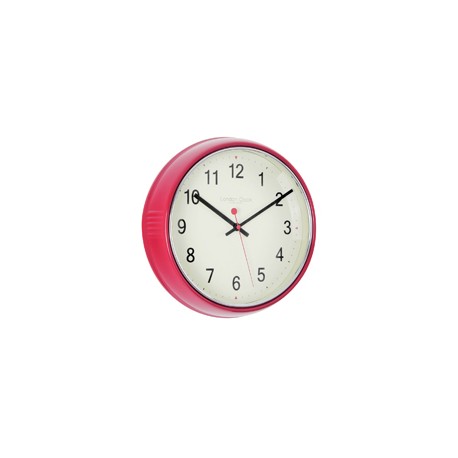 Red Retro Cased Wall Clock Diam 31cm
