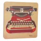 Red Retro Typewriter Wall Clock