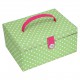 LARGE GREEN POLKA DOT SEWING BOX 31x23x14.5