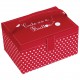 MEDIUM RED POLKA DOT SEWING BOX 24x17x12.5