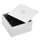 WHITE GLASS SQUARE DEEP BOX WITH LID