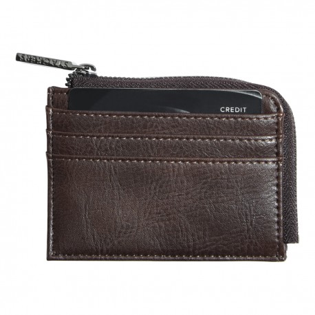 ZIPPED ID CASE BROWN