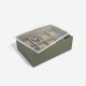 STACKER OLIVE GREEN 8 PIECE WATCH BOX WITH ACRYLIC LID