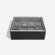 STACKER BLACK PEBBLE 8 PIECE WATCH BOX WITH ACRYLIC LID