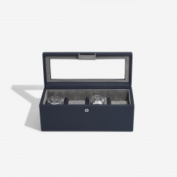 STACKERS PEBBLE NAVY 4PC WATCH BOX