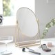 DRESSING TABLE MATT GOLD MIRROR & TAUPE JEWELLERY STAND