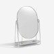 DRESSING TABLE POLISHED SILVER MIRROR & PEBBLE GREY JEWELLERY STAND