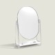 DRESSING TABLE POLISHED SILVER MIRROR & PEBBLE WHITE JEWELLERY STAND