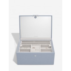 STACKERS CLASSIC TWO TONE JEWELLERY BOX DUSKY BLUE