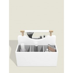 STACKERS PEBBLE WHITE COSMETIC ORGANISER/TOOLBOX